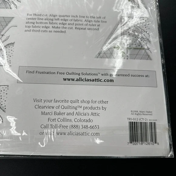 Alicia's Attic Clearview Triangle 12 Inch 60 Degree Acrylic Quilting Ruler NEW - Picture 7 of 7